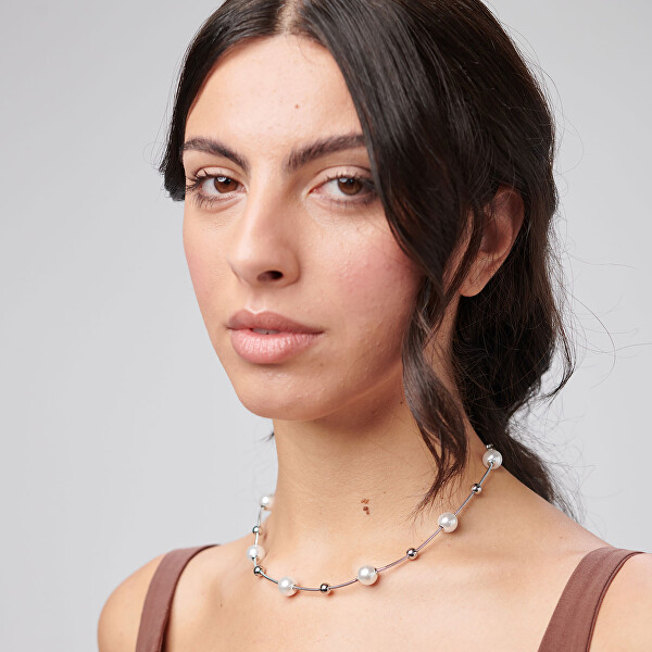 Slušivý ocelový náhrdelník s perličkami Perfect BPC48