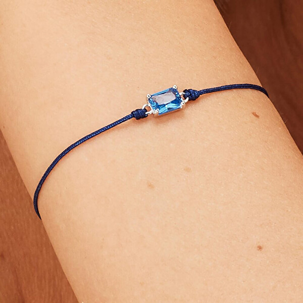 Kordelarmband mit kubischem Zirkonia Fancy Freedom Blue FFB108