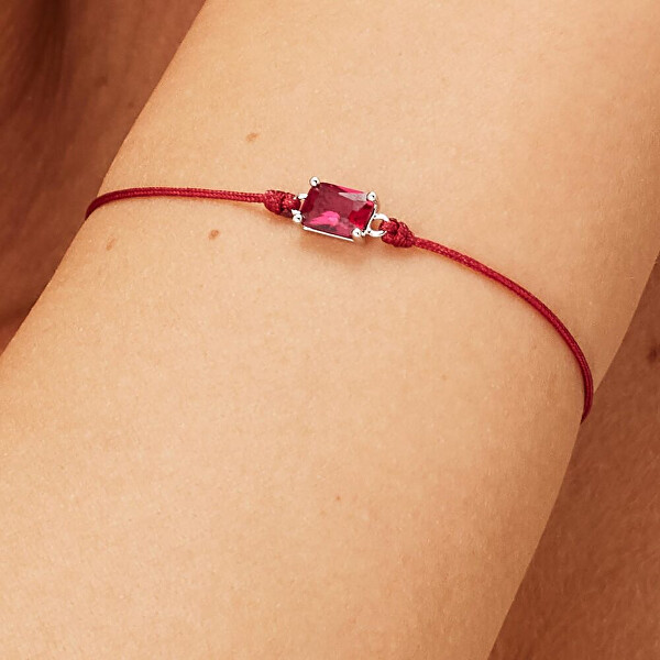 Kordelarmband mit kubischem Zirkonia Fancy Passion Ruby FPR110