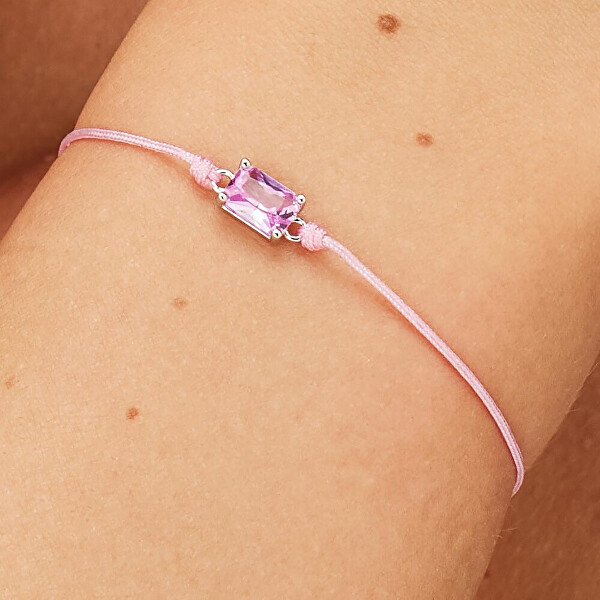 Bracciale in tessuto con zircone cubico Fancy Vibrant Pink FVP110