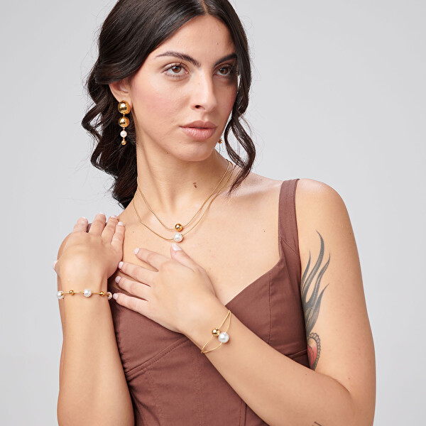 Stylové dlouhé náušnice se syntetickou perlou Perfect BPC61