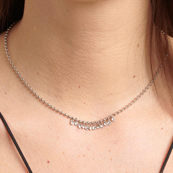 Trendy ocelový náhrdelník s krystaly Symphonia BYM149