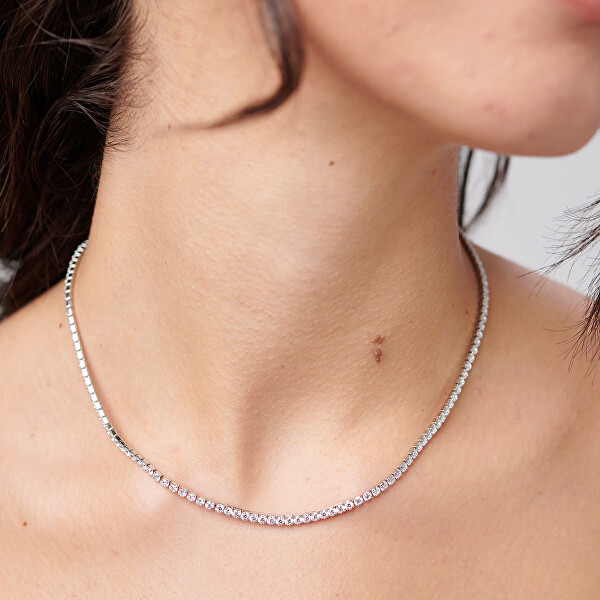 Třpytivý náhrdelník s čirými kubickými zirkony Desideri BEIN022
