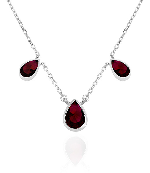 Luxusní stříbrný náhrdelník s granáty GRAAGS1/46