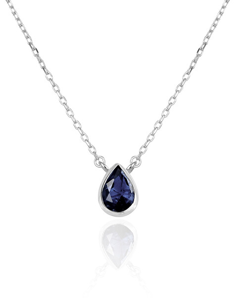 Překrásný stříbrný náhrdelník se safírem SAFAGS2/46