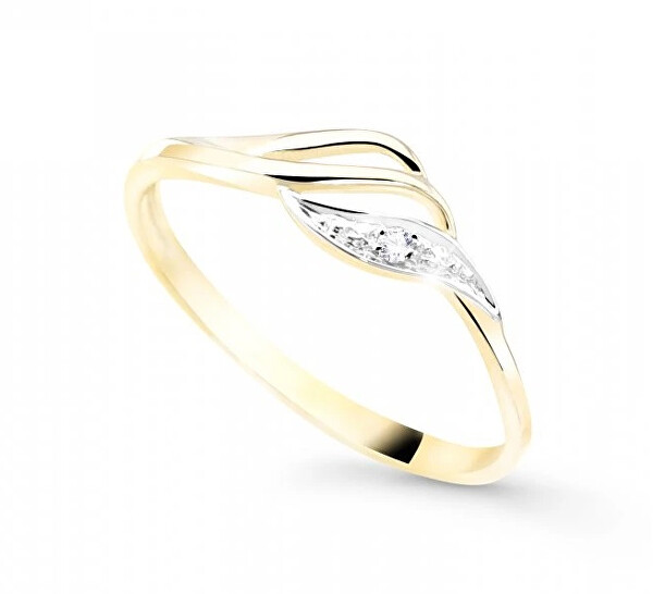 Jemný bicolor prsten ze zlata s diamanty DZ8023-00-X-1