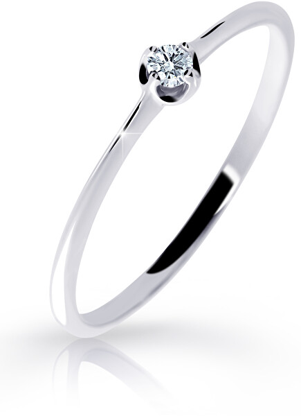 Jemný prsten z bílého zlata s briliantem DZ6729-2931-00-X-2