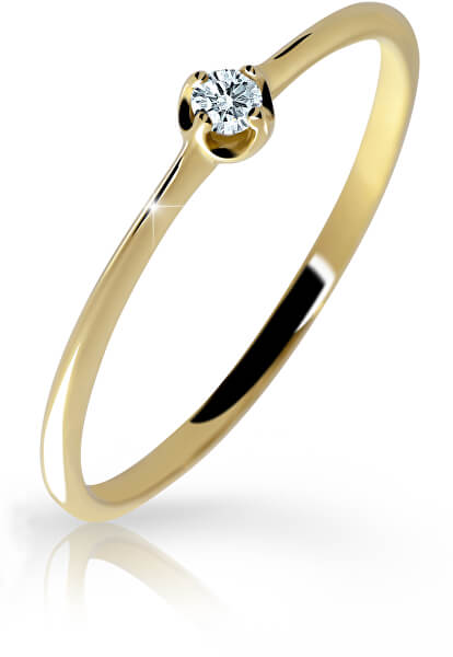 Jemný prsten ze žlutého zlata s briliantem DZ6729-2931-00-X-1