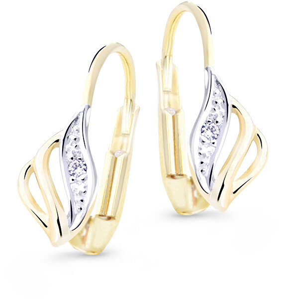 Luxus bicolor arany fülbevalók gyémánttal DZ8024-55-00-X-R1