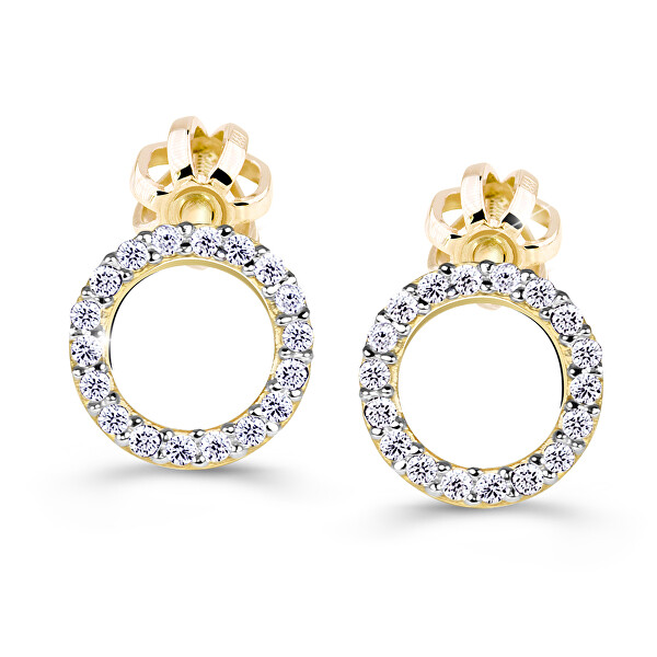 Luxus sárga arany fülbevalók gyémántokkal DZ60240-30-00-X-1