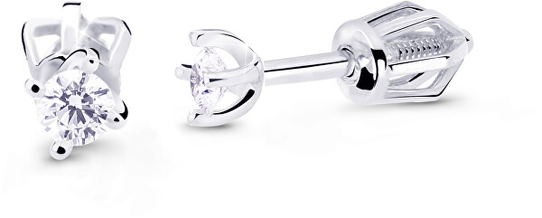 Minimalist bedugós fehér arany fülbevalók gyémántokkal DZ8014-30-00-X-2
