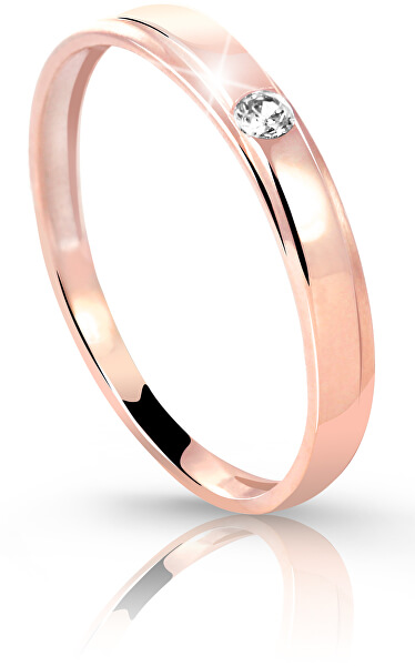 Prsten z růžového zlata s briliantem DZ6707-1617-00-X-4