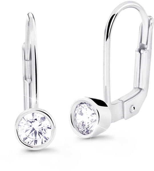 Csodálatos lógó fehér arany fülbevalók gyémántokkal  DZ8017-55-00-X-2