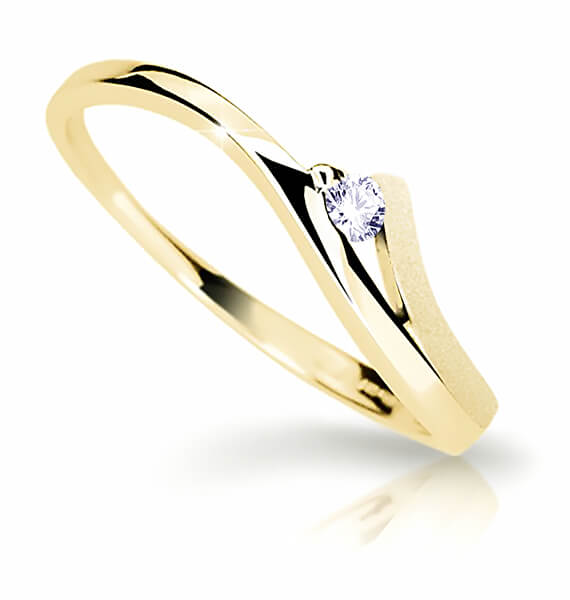 Půvabný prsten ze žlutého zlata s briliantem DZ6818-1718-00-X-1