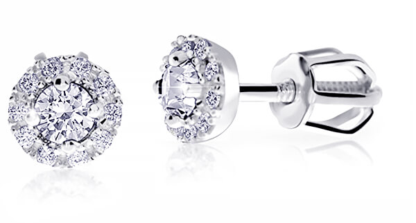 Gyönyörű fehér arany fülbevaló gyémántokkal DZ9002-3100-30-00-X-2