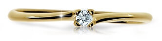 Třpytivý prsten ze žlutého zlata s briliantem DZ6733-2948-00-X-1