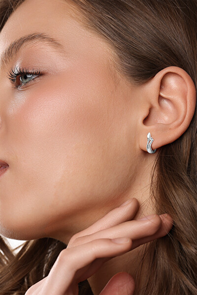 Luxusní kruhové náušnice z bílého zlata s brilianty DZ6434-1795-80-00-X-2