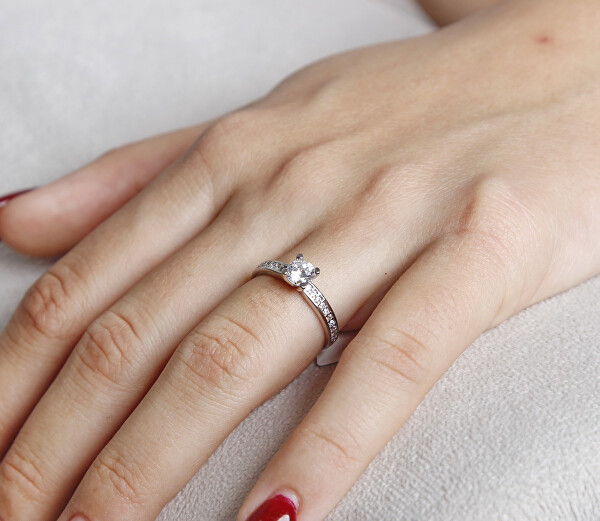 Půvabný prsten ze žlutého zlata s diamanty DZ6713-2523-10-X-1
