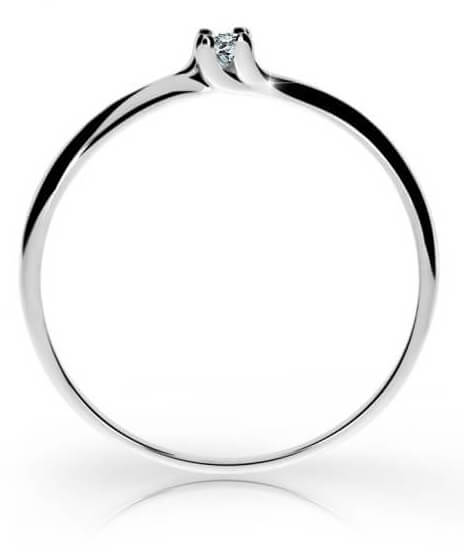 SLEVA - Třpytivý prsten z bílého zlata s briliantem DZ6733-2948-00-X-2