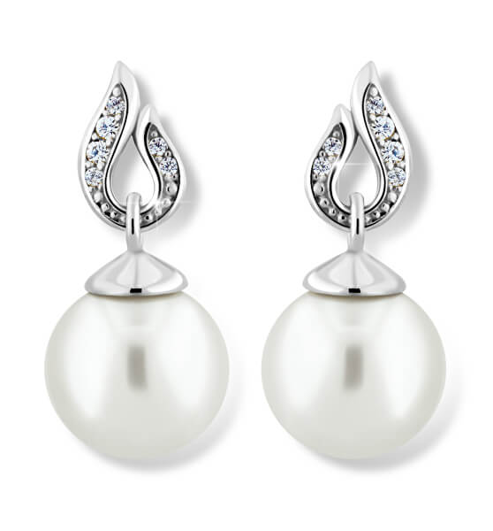 Lenyűgöző gyöngy fülbevalók fehér aranyból Z6397-3125-10-X-2