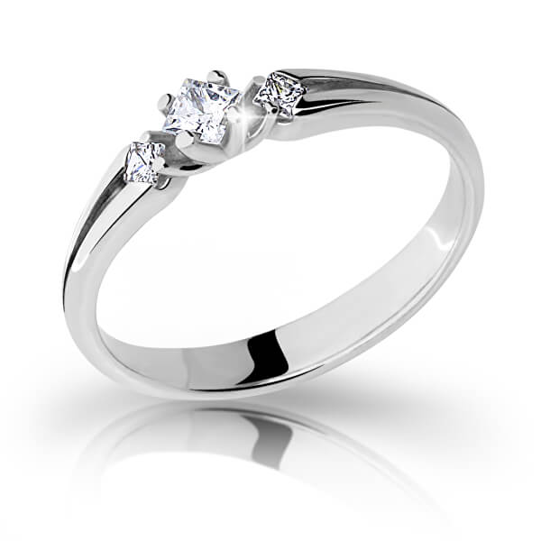 Půvabný prsten z bílého zlata se zirkony Z6866–2105-10-X-2