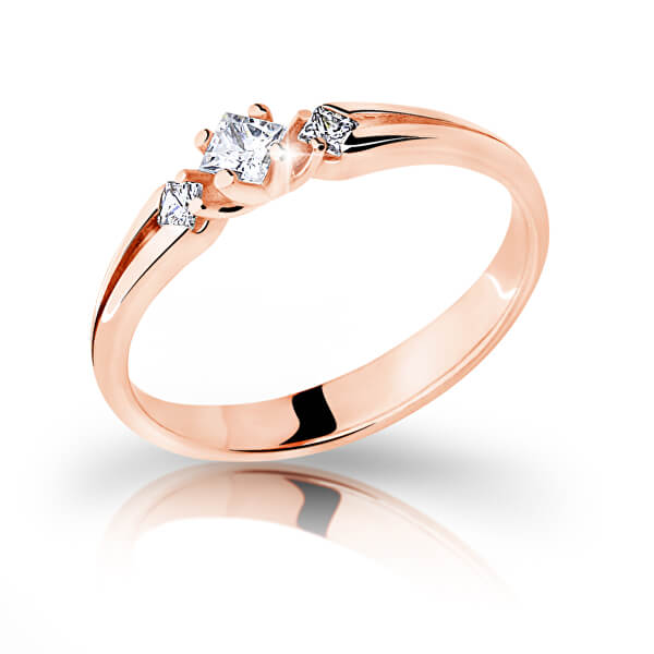 Z6866–2105-10-X-4 Gyönyörű rózsaszín arany gyűrű cirkóniummal
