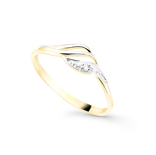 Půvabný zlatý prsten se zirkony Z8023–10-X-1