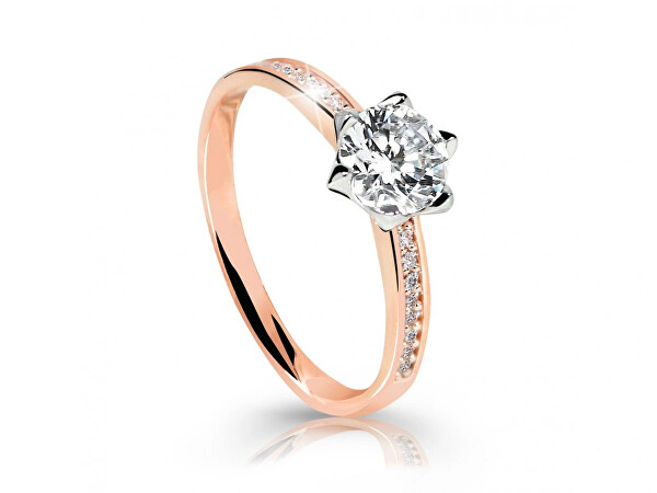 Úchvatný třpytivý prsten z růžového zlata Z6149-X-4
