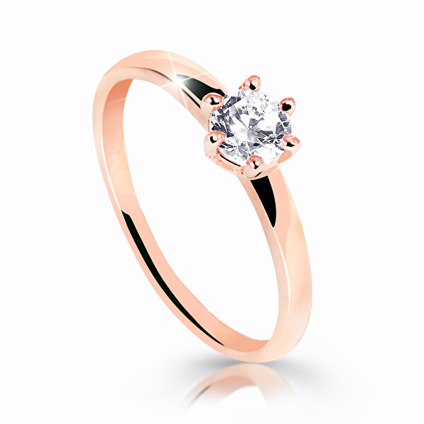 Splendido anello scintillante in oro rosa Z6485-10-X-4