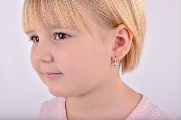 Gyermek fülbevaló fehér aranyból C2213-10-X-2