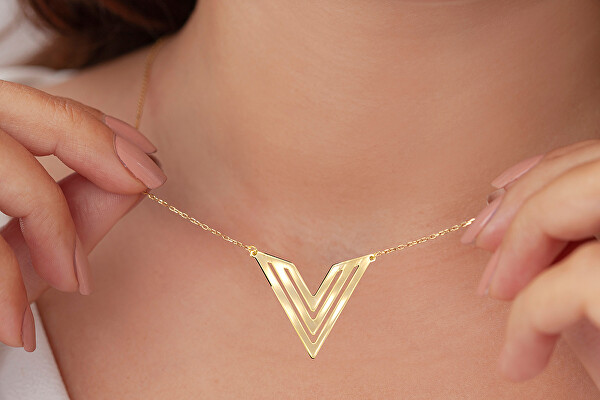 Moderní dámský náhrdelník ze žlutého zlata Z0110-40-X-1