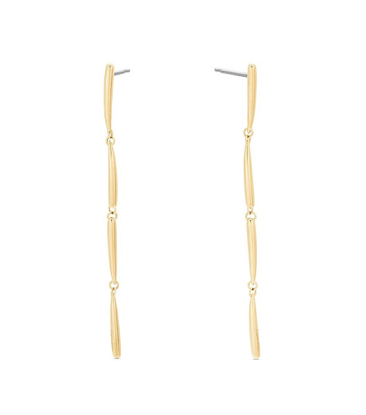 Dlhé pozlátené náušnice Elongated Drops 35000995