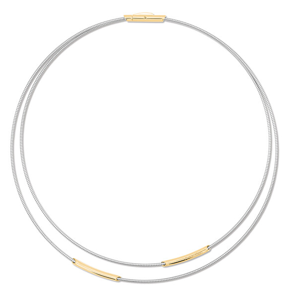 Elegantný dvojitý bicolor náhrdelník z ocele 35000987