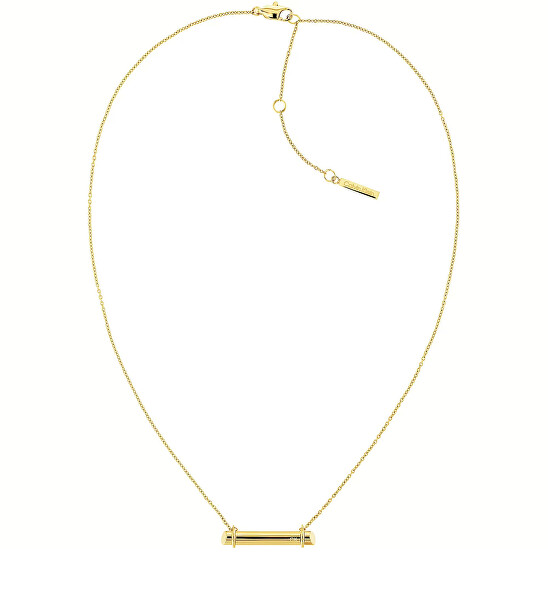 Elegantný pozlátený náhrdelník Elongated Linear 35000015