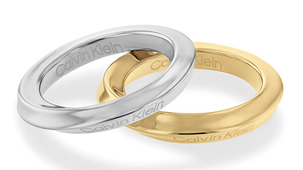 Elegant set di anelli in acciaio Sculptural 35000330