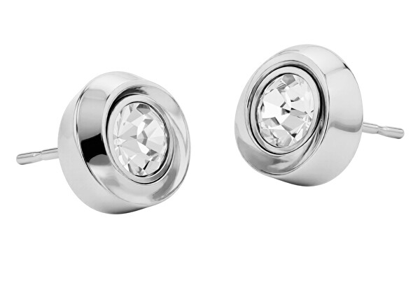 Luxusní ocelové náušnice s krystaly Twisted Bezel Solitaire 35000771