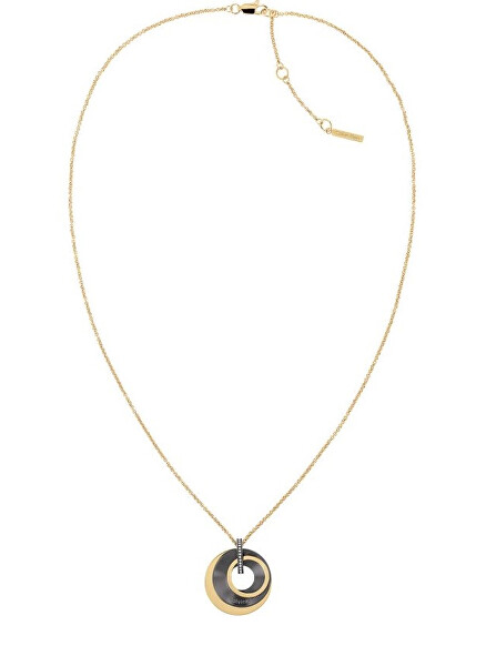 Luxusní pozlacený náhrdelník z oceli s krystaly 35000158