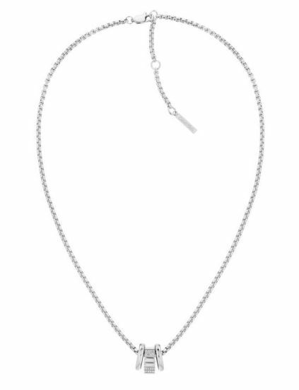 Moderný náhrdelník z ocele s kryštálmi 35000364