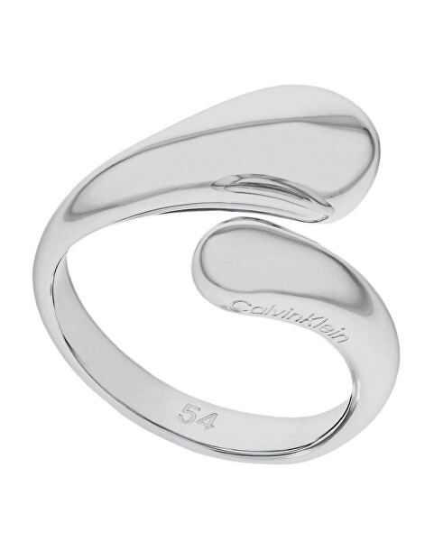 Nadčasový ocelový prsten Sculptured Drops 35000192