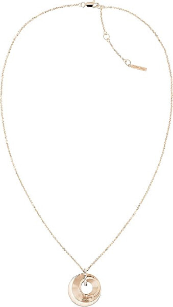 Nadčasový pozlacený náhrdelník z oceli s krystaly 35000159