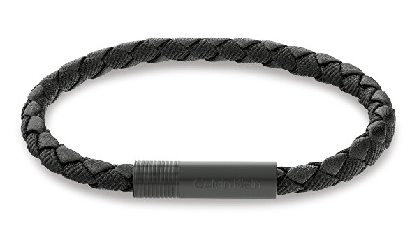 Bracciale in pelle nera da uomo Velocity 35100025