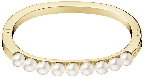 Bracciale rigido placcato in oro con perle Circling KJAKJD14010