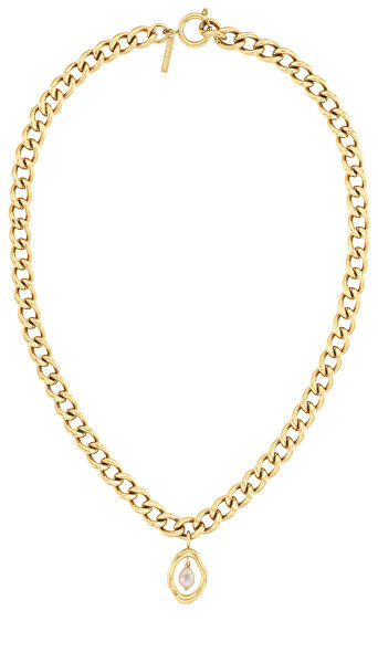 Schicke vergoldete Halskette Edgy Pearls 35000560