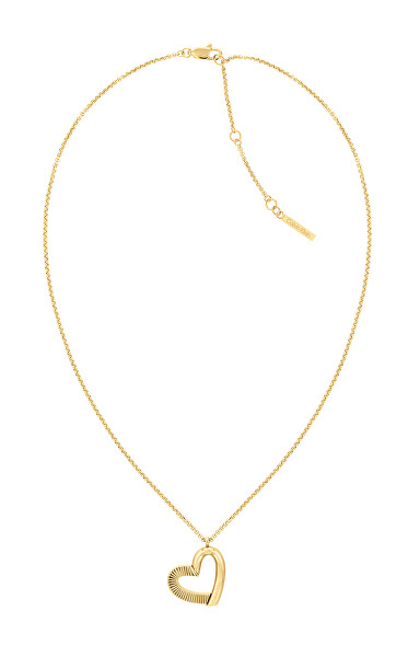 Slušivý pozlátený náhrdelník so srdiečkom Minimalist Hearts 35000385