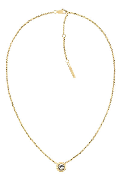 Slušivý pozlacený náhrdelník Twiste Bezel Solitaire 35000770
