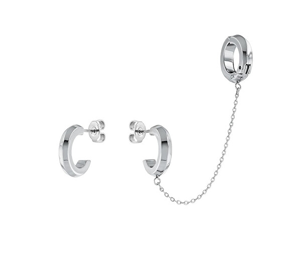 Stylové ocelové náušnice Faceted 35000044