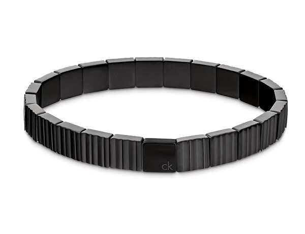 Stylový černý náramek pro muže Parallel 35100084