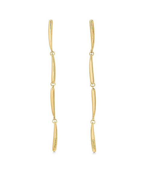 Dlhé pozlátené náušnice Elongated Drops 35000995