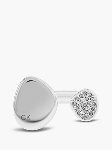 Elegante anello in acciaio con cristalli Fascinate 35000319