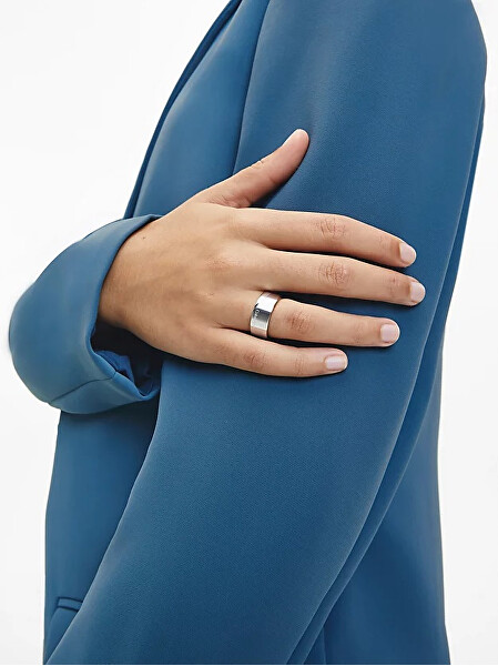 Elegantný pozlátený prsteň z ocele Minimal 35000199